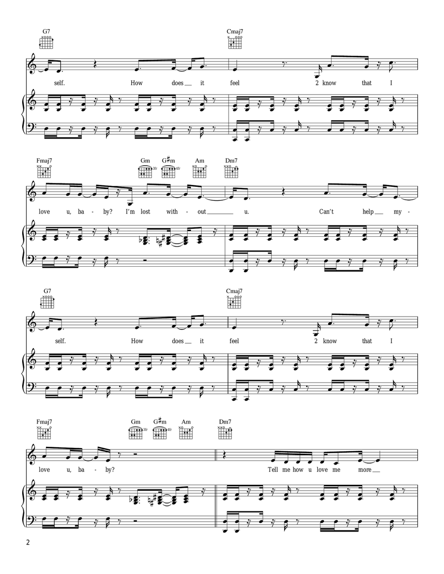 Lost Without U Piano, Vocal, Guitar scores gallery preview page 2