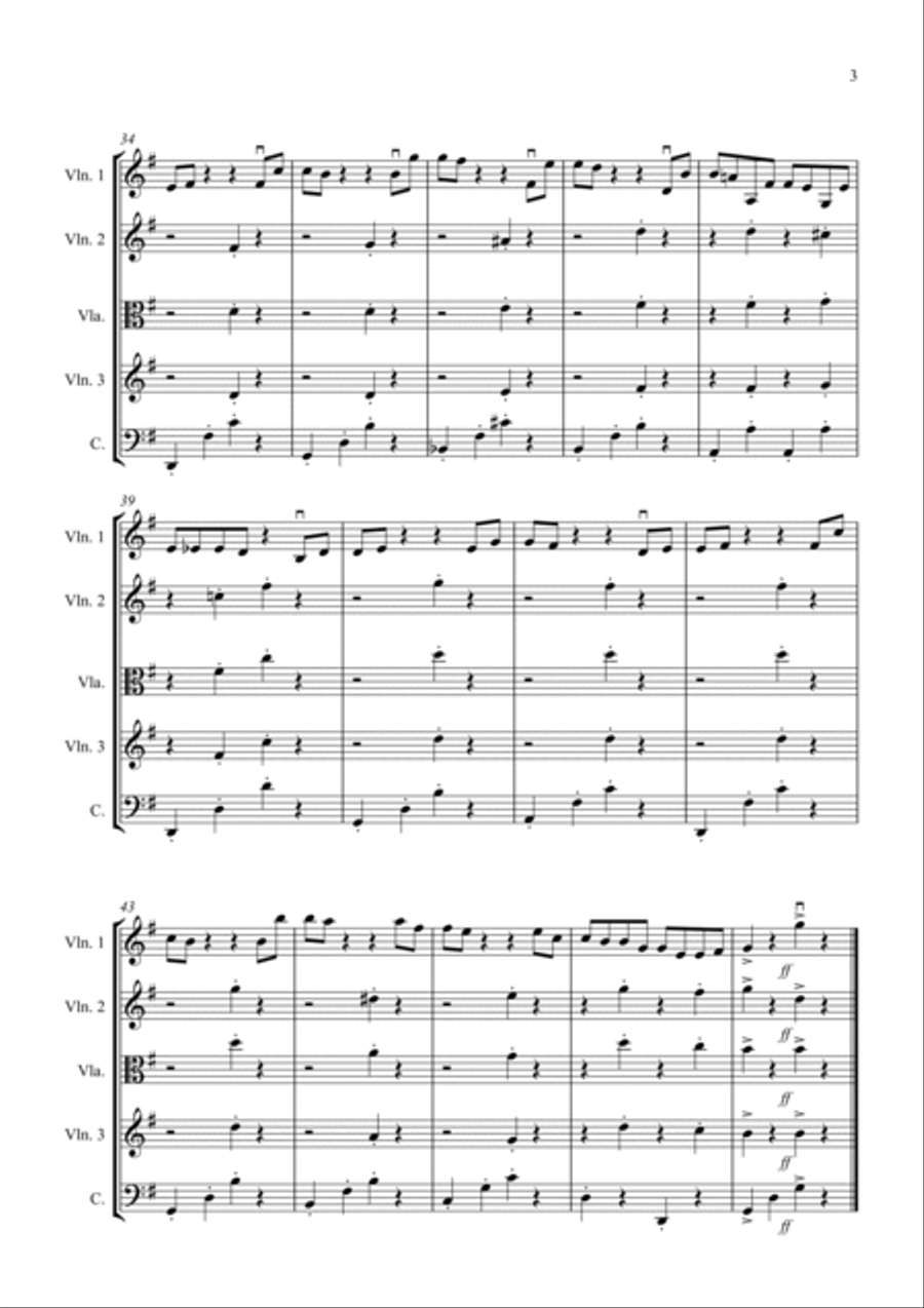 Dance of the Hours for String Quartet String Quartet scores gallery preview page 3