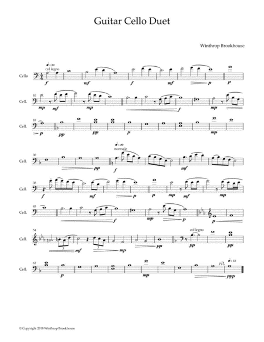 Guitar Cello Duet String Duet scores gallery preview page 3