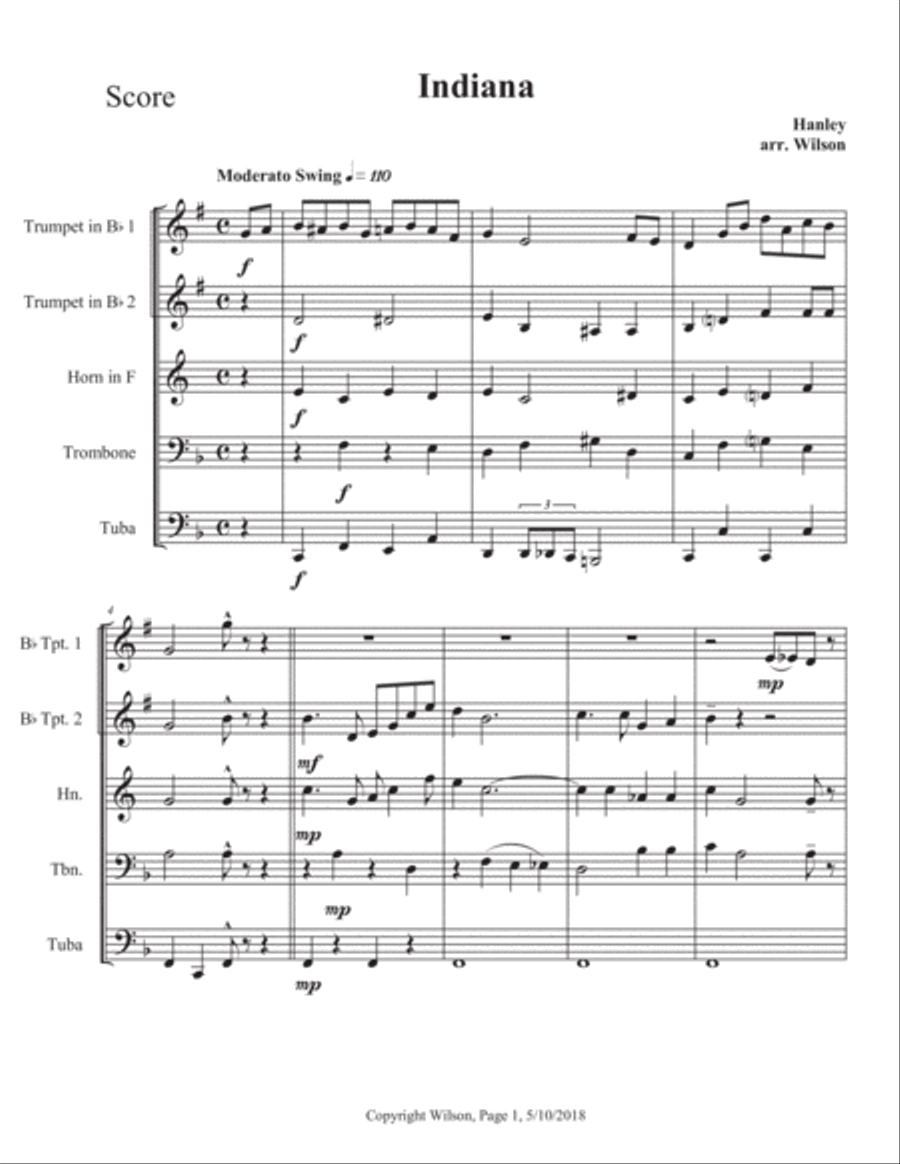 Indiana Brass Quintet scores gallery preview page 2