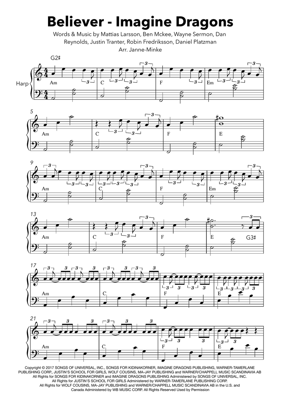 Believer Harp scores gallery preview page 2