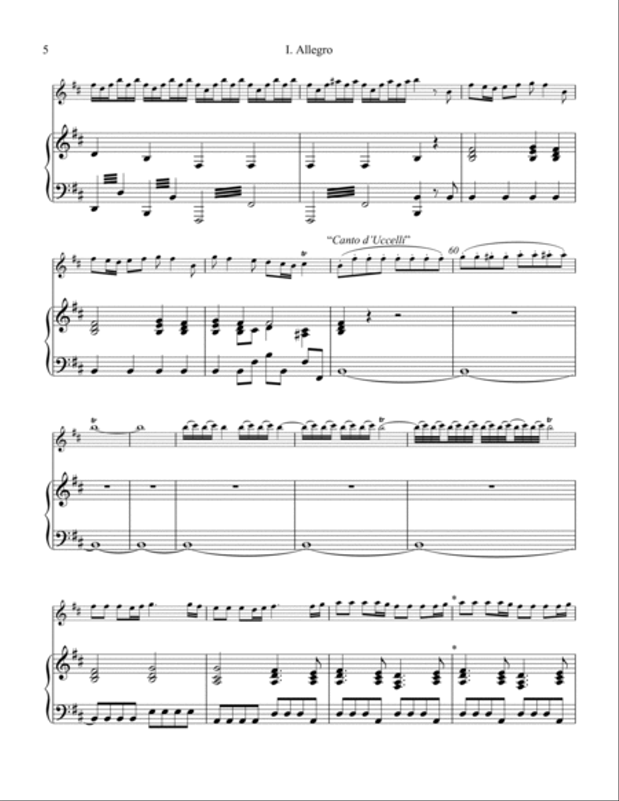La primavera (Spring) RV. 269, complete for flute and piano Flute Solo scores gallery preview page 6