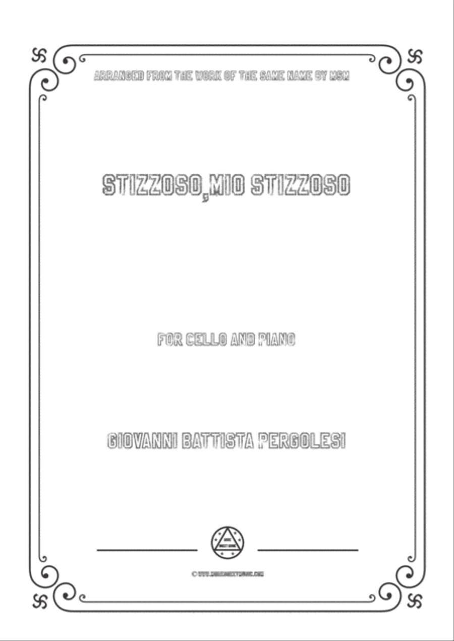 Pergolesi-Stizzoso,mio stizzoso,for Cello and Piano Piano scores gallery preview page 1