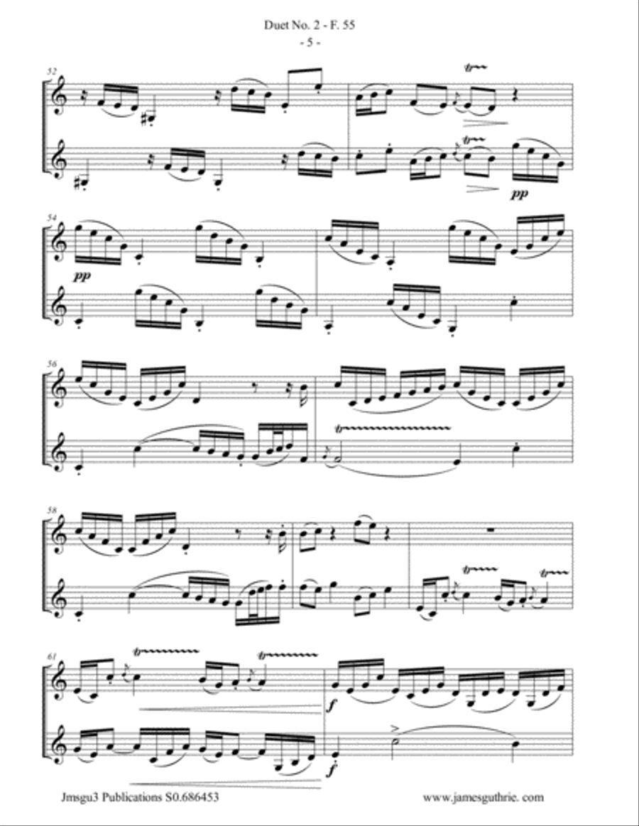 WF Bach: Duet No. 2 for Trumpet Duo Trumpet Duet scores gallery preview page 5