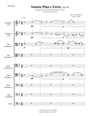 Gabrieli: Sonata Pian e Forte, Ch. 175 for Trumpet & Trombone Choir