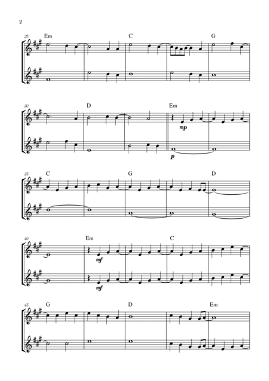 Love Is Gone Trumpet Duet scores gallery preview page 2
