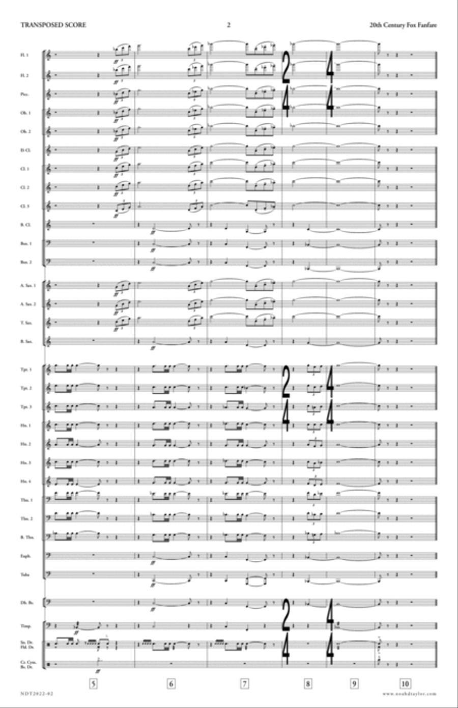 Twentieth Century Fox Trademark Concert Band scores gallery preview page 2