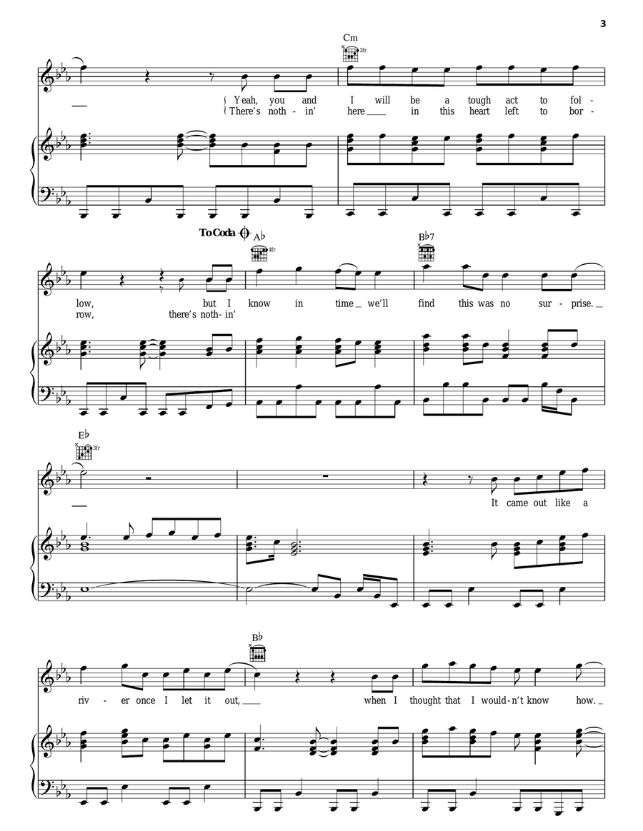 No Surprise Piano, Vocal, Guitar scores gallery preview page 3