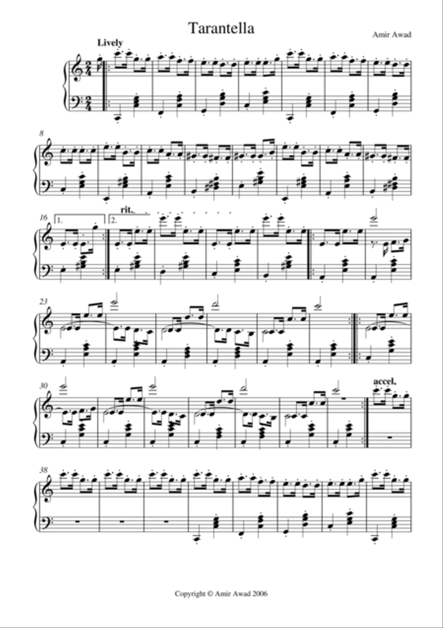 Tarantella for Solo Piano Piano Method scores gallery preview page 1
