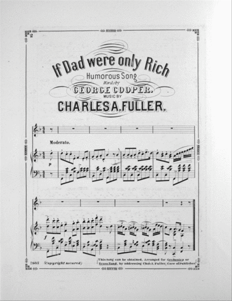 If Dad Were Only Rich! Humorous Song Voice scores gallery preview page 2