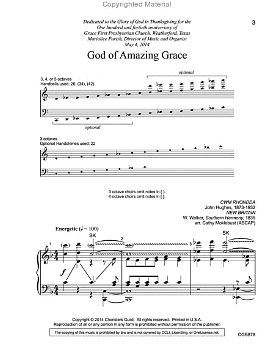 God of Amazing Grace Handbell Choir scores gallery preview page 2