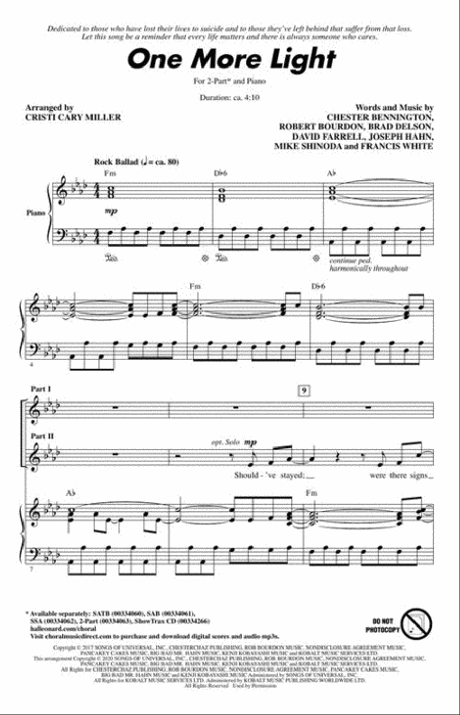 One More Light 2-Part scores gallery preview page 3