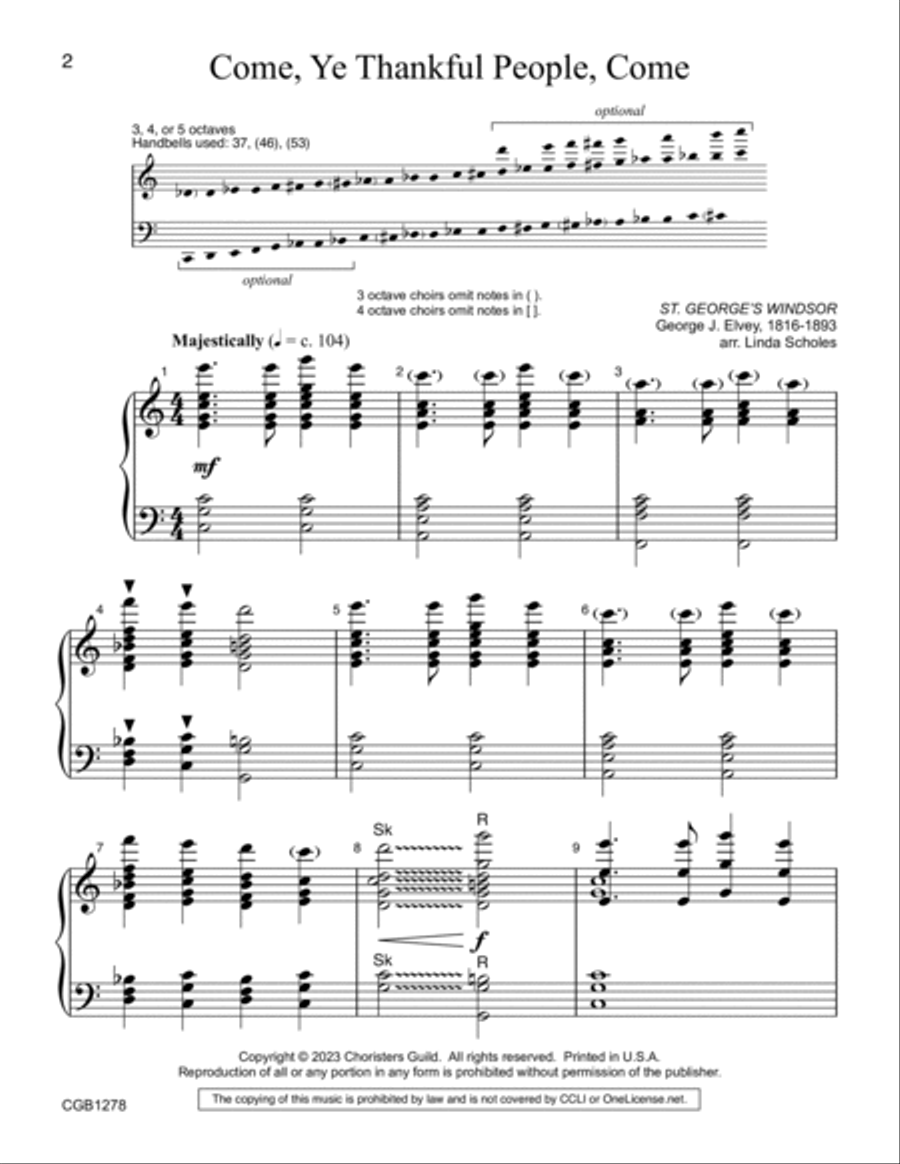 Come Ye Thankful People Come 5-Octaves scores gallery preview page 2