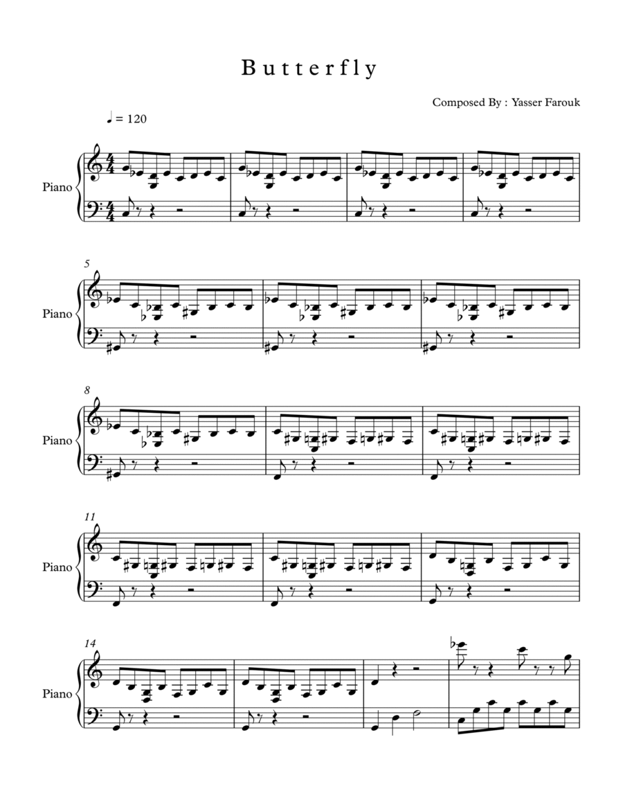 Butterfly - Romantic Piano Piano Solo scores gallery preview page 1
