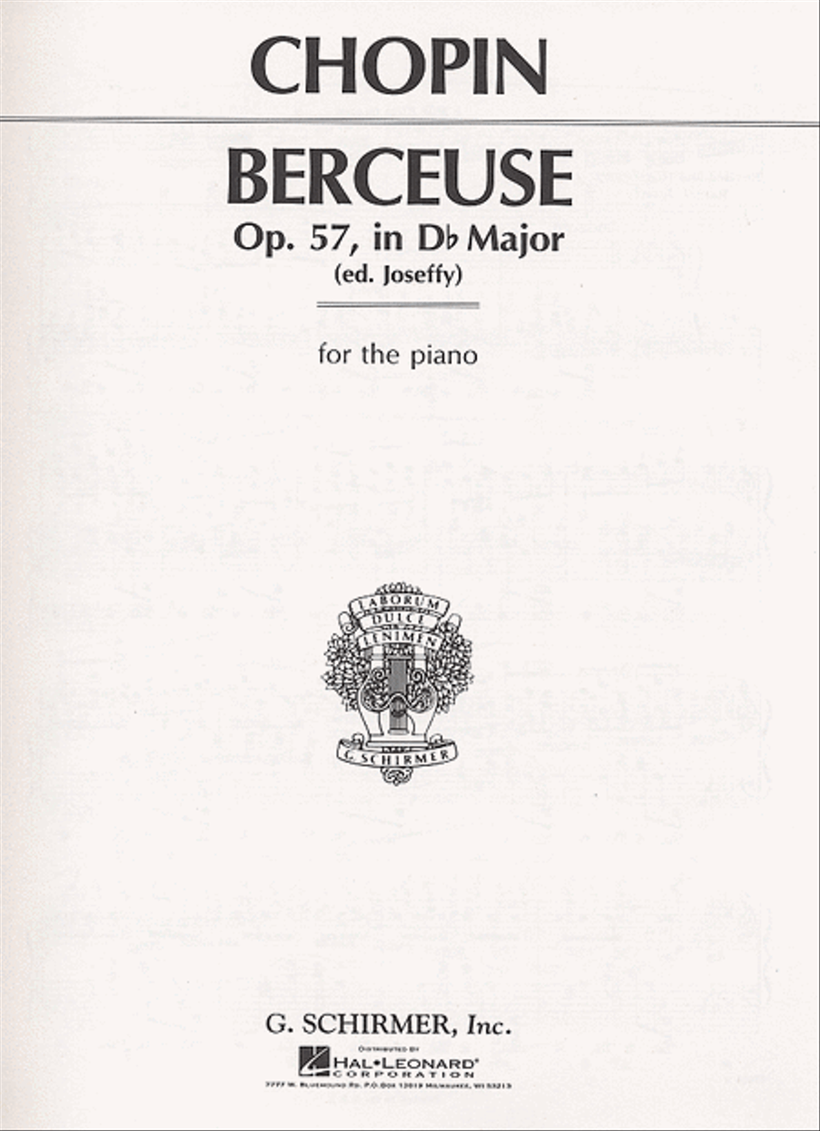 Berceuse, Op. 57 in D Flat Major Piano Solo scores gallery preview page 1