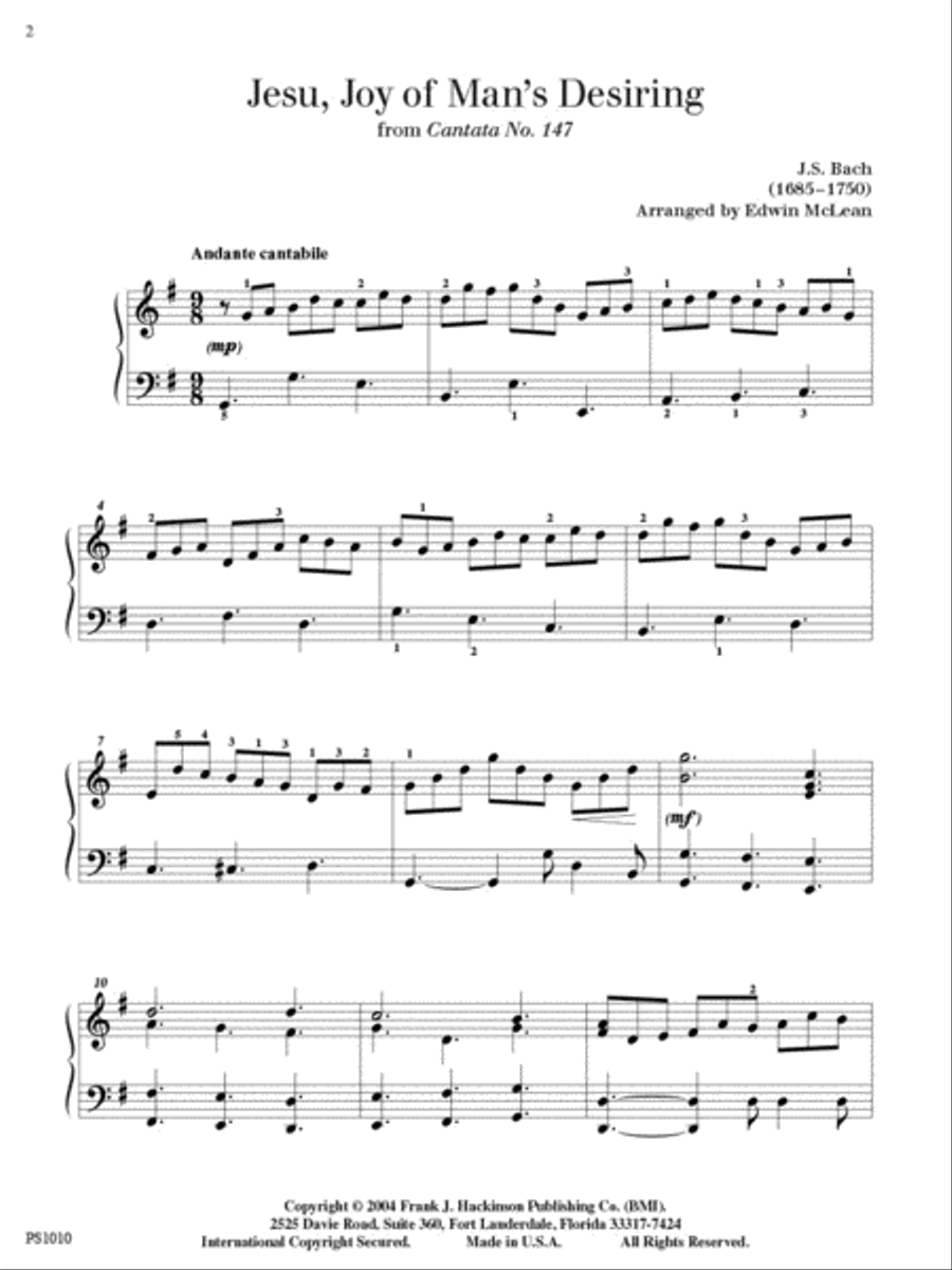 Jesu, Joy of Man's Desiring Piano Solo scores gallery preview page 2
