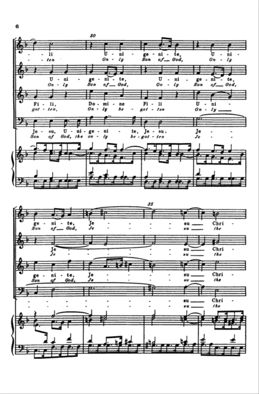 Domini Fili Unigenite (Only Begotten Son of God) Choir scores gallery preview page 5