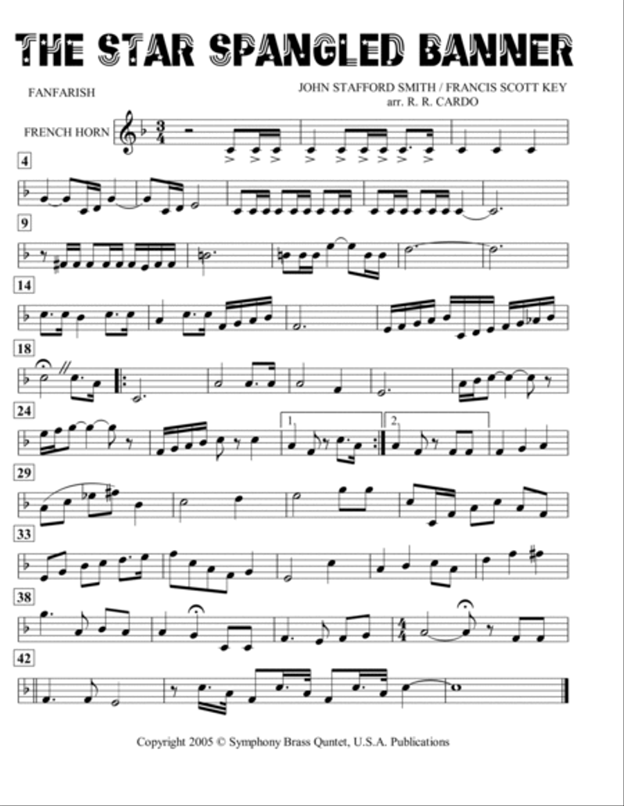 The Star Spangled Banner (with optional intro*) School and Community scores gallery preview page 3