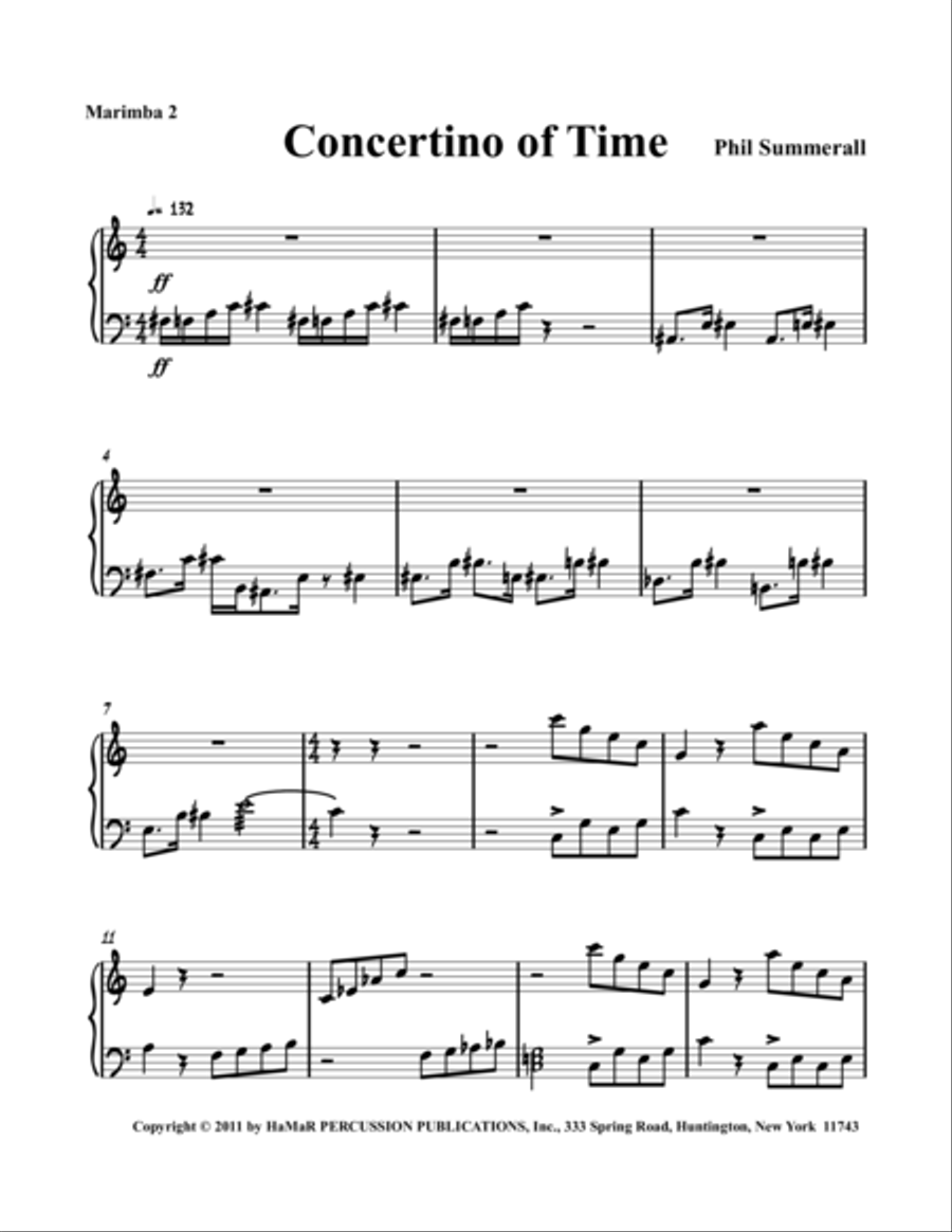 Concertino of Time Marimba scores gallery preview page 1
