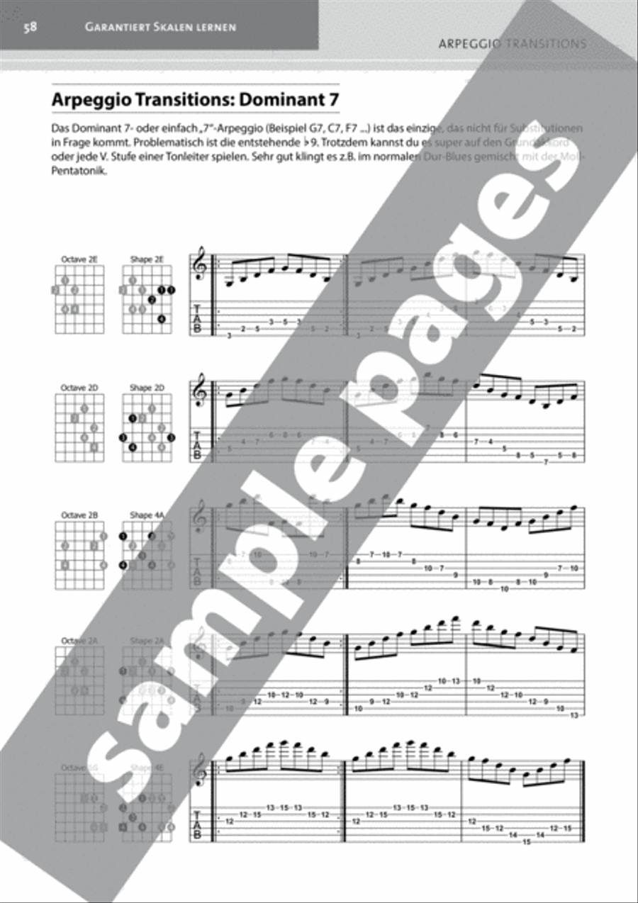 Garantiert Skalen Lernen für Gitarre [Guaranteed Learn Scales for Guitar] Guitar scores gallery preview page 9