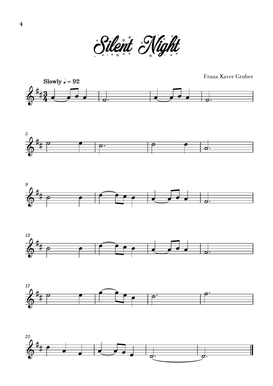 10 Easy Christmas Carols for Clarinet in Bb Beginners (Music for Children) B-Flat Clarinet scores gallery preview page 6