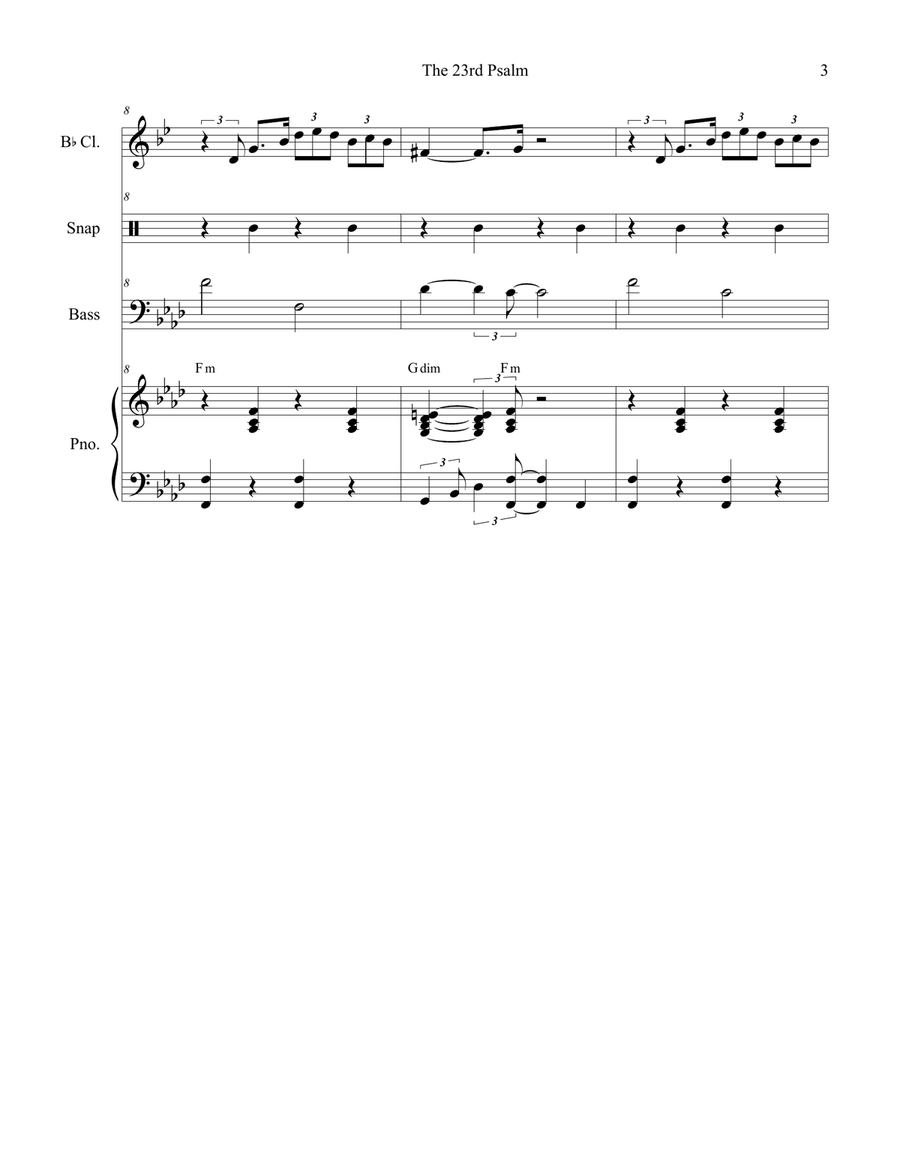 The 23rd Psalm (SAB - Alternate Version) 3-Part scores gallery preview page 3