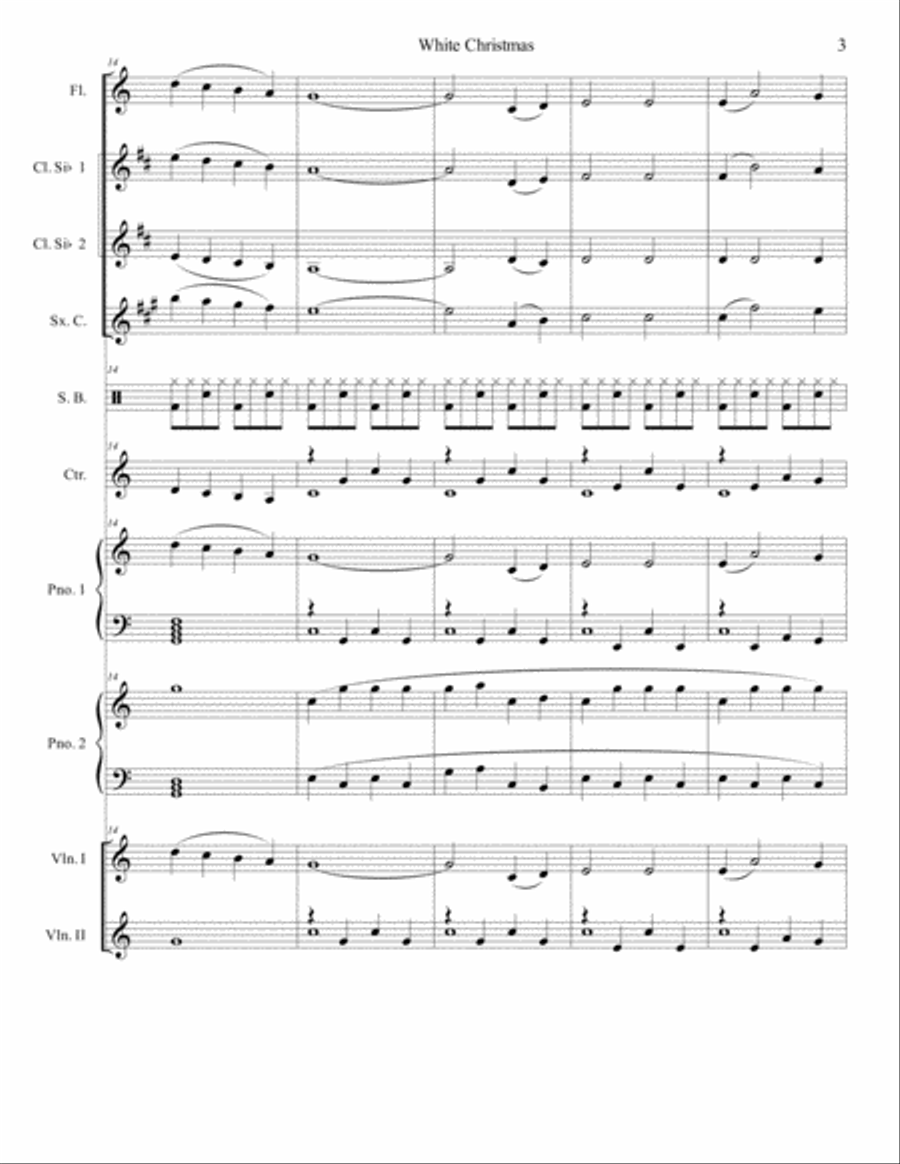 White Christmas Clarinet scores gallery preview page 3