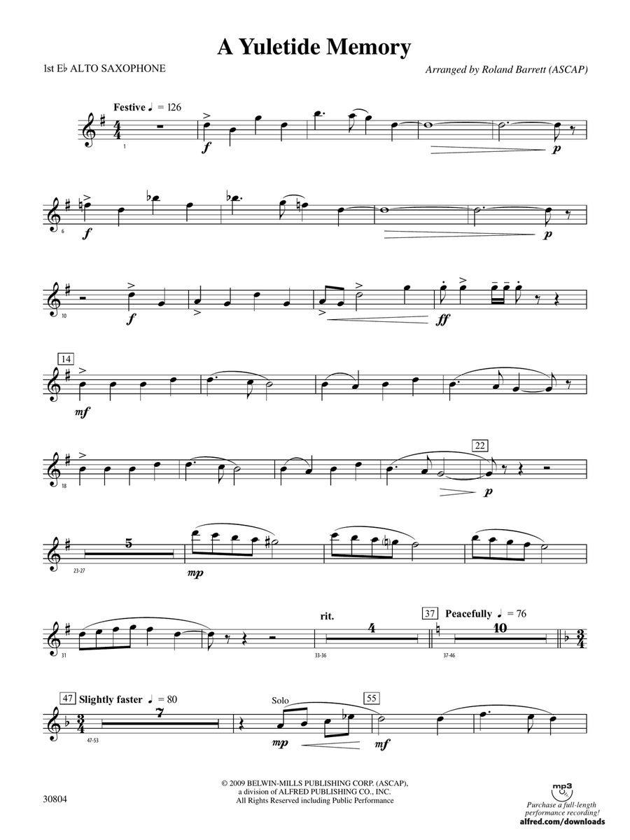 A Yuletide Memory: E-flat Alto Saxophone