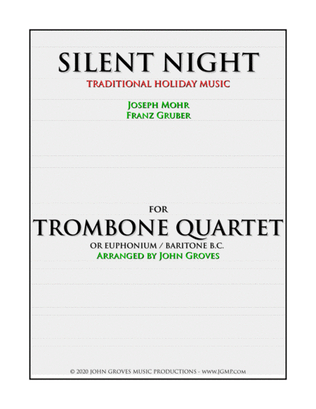 Book cover for Silent Night - Trombone Quartet