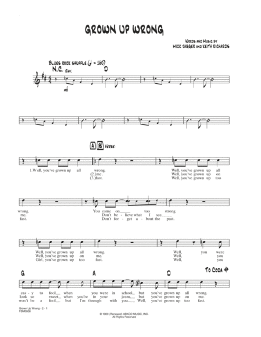 Grown Up Wrong School and Community scores gallery preview page 1