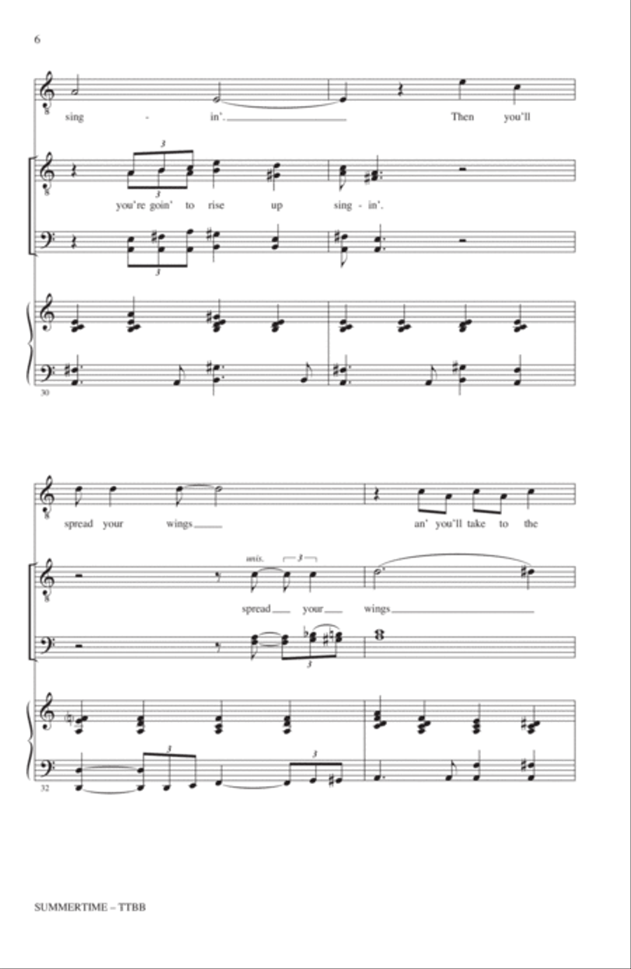Summertime (arr. Mac Huff) TTBB scores gallery preview page 5