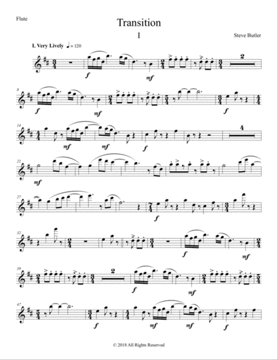 Transition I Part: Flute Woodwind Quintet scores gallery preview page 1