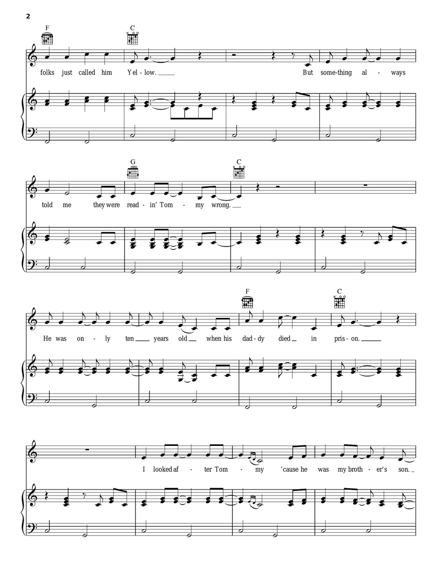 Coward Of The County Coward Of The County Acoustic Guitar scores gallery preview page 2