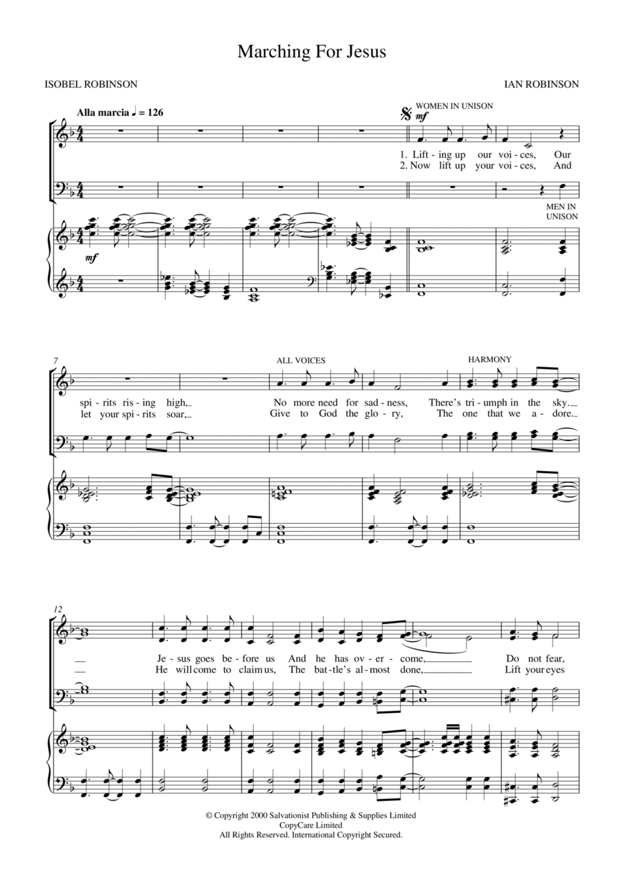 Marching For Jesus Choir scores gallery preview page 1