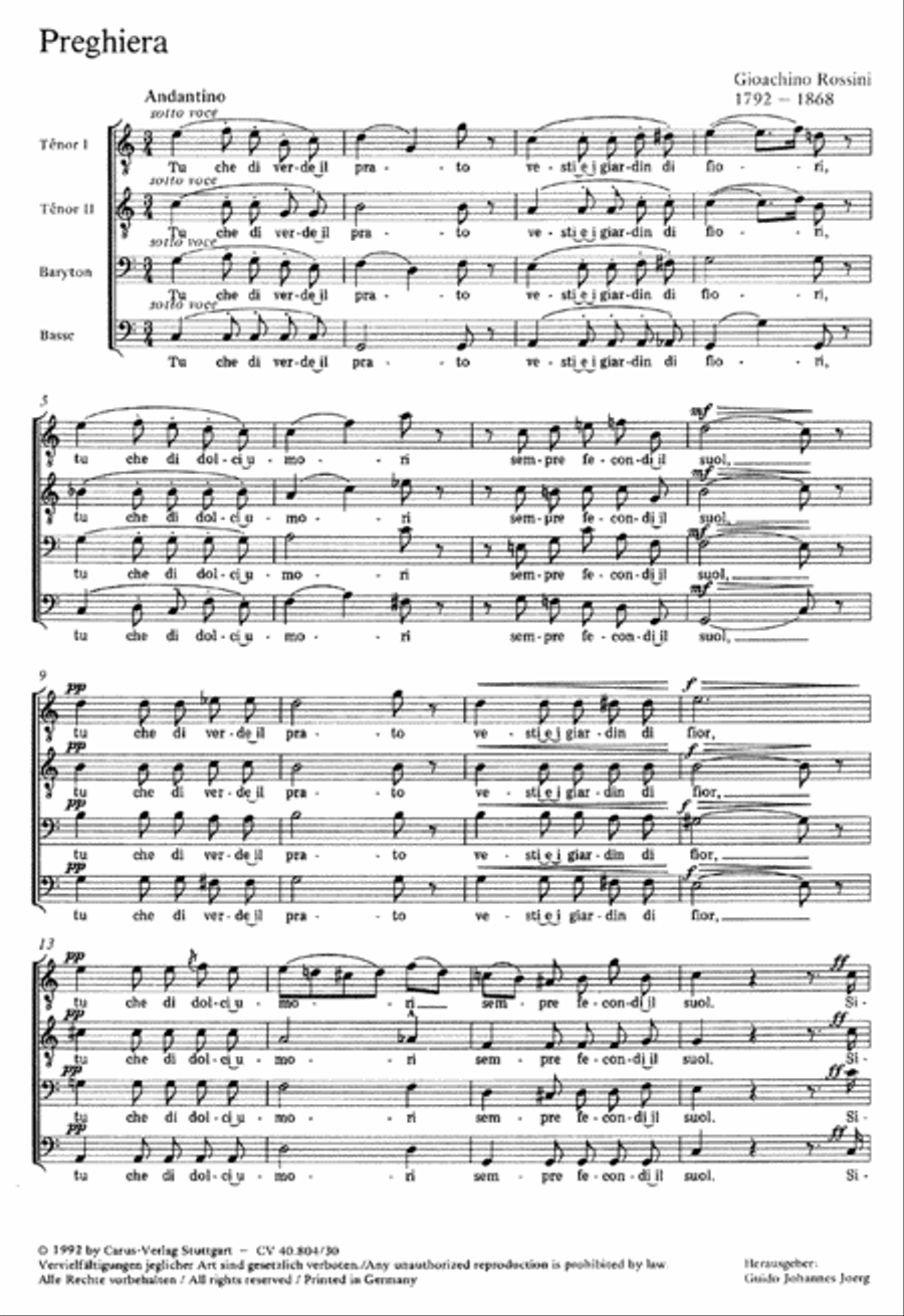 Preghiera Preghiera Men's Choir scores gallery preview page 1