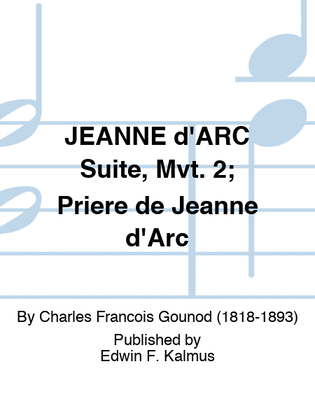 Book cover for JEANNE d'ARC Suite, Mvt. 2; Priere de Jeanne d'Arc