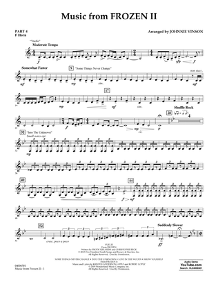 Book cover for Music from Disney's Frozen 2 (arr. Johnnie Vinson) - Pt.4 - F Horn
