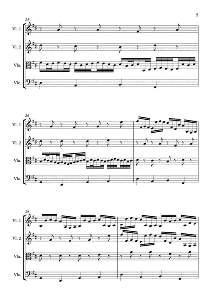 Canon in D Major - Johann Pachelbel (arr. for strings quartet) image number null