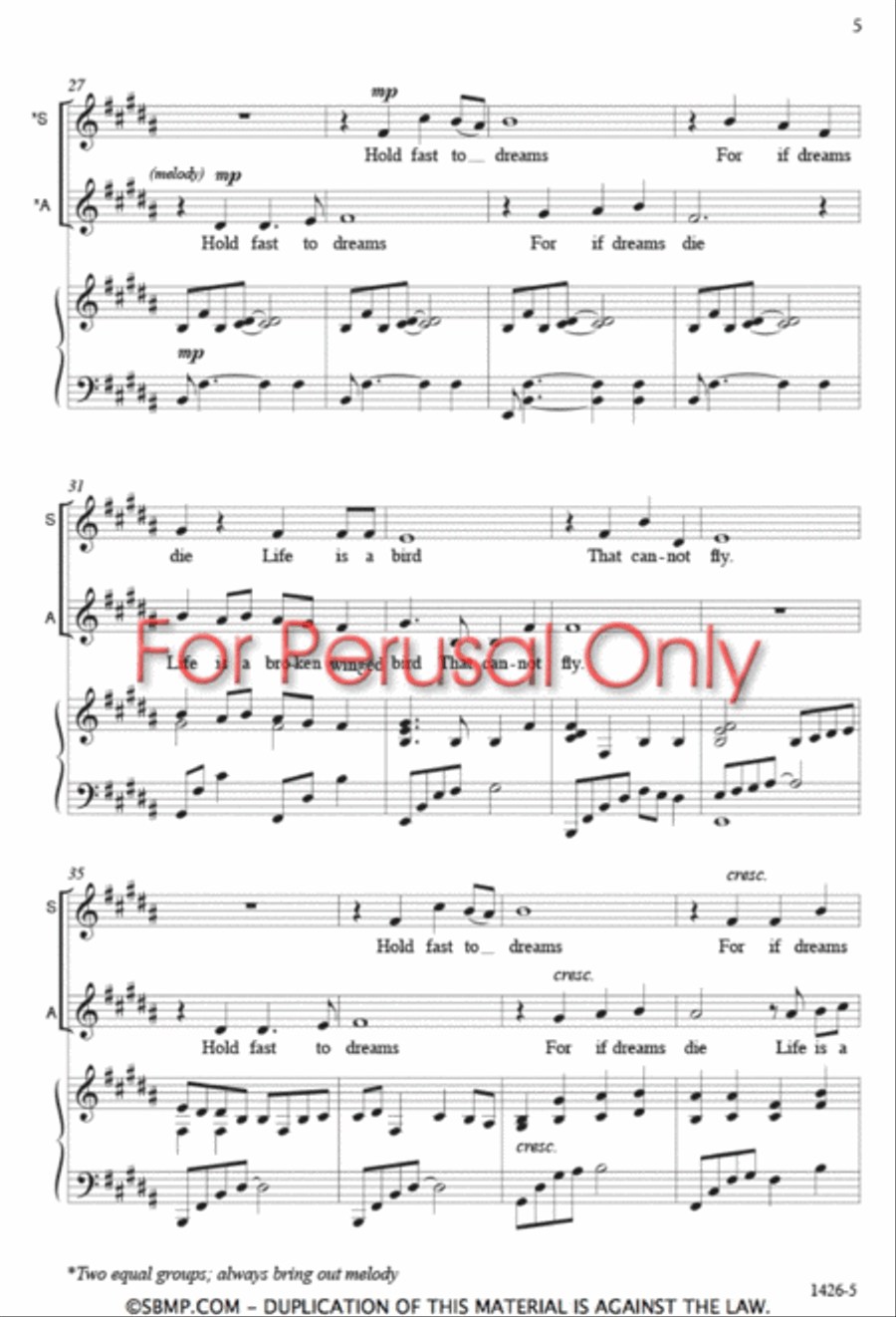 Hold Fast to Dreams - SSA Octavo SSA scores gallery preview page 4
