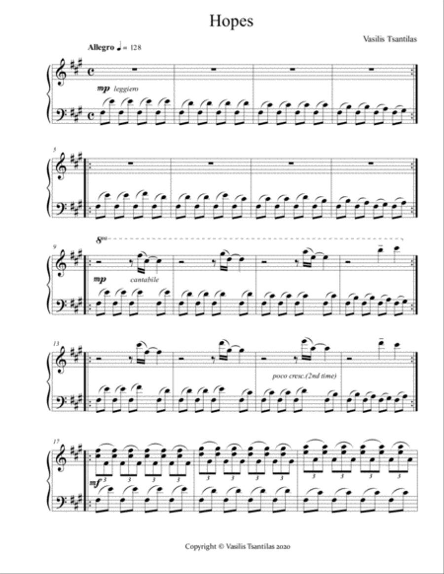 Hopes Piano Solo scores gallery preview page 1