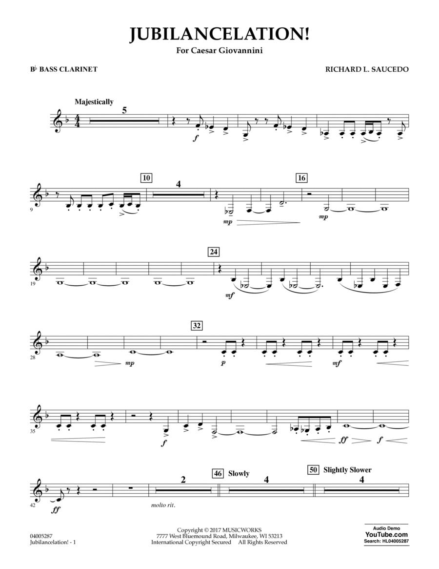 Jubilancelation! - Bb Bass Clarinet