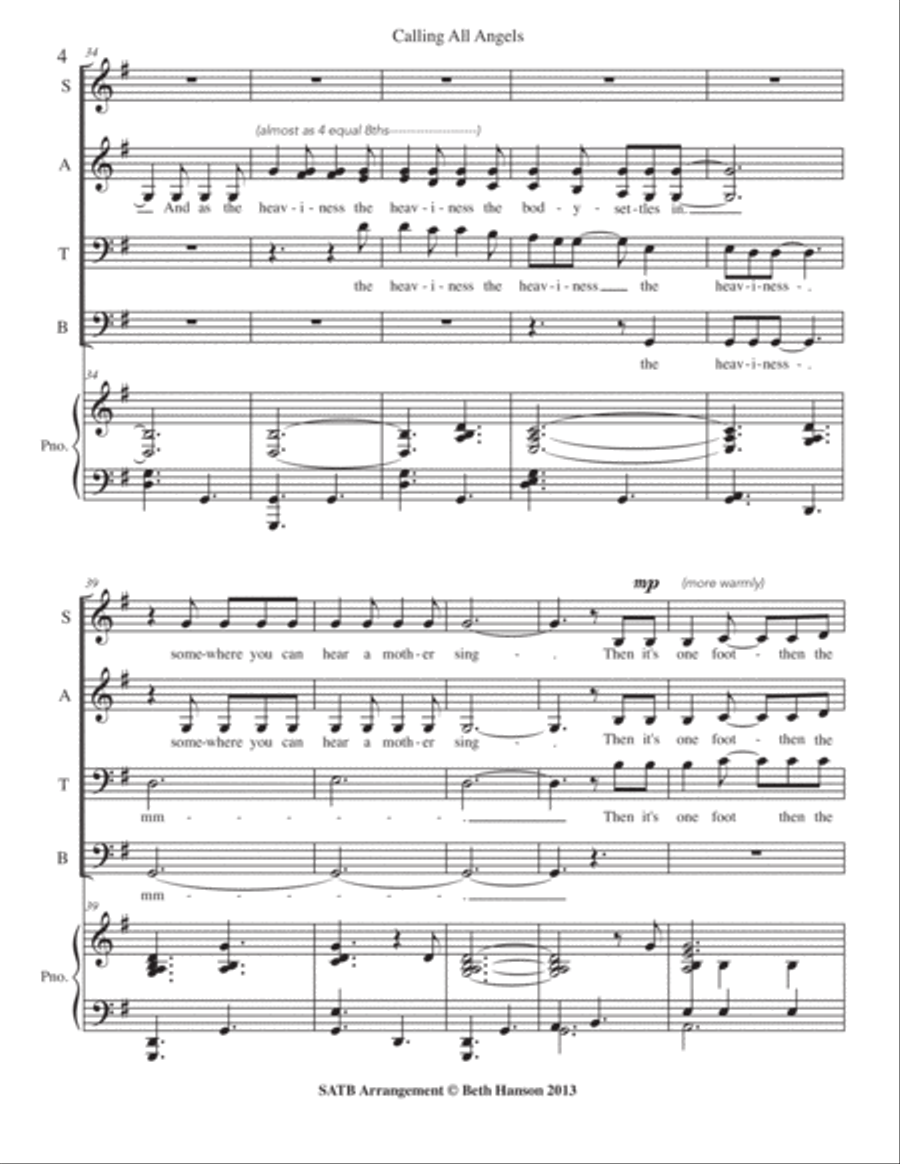Calling All Angels 4-Part scores gallery preview page 5