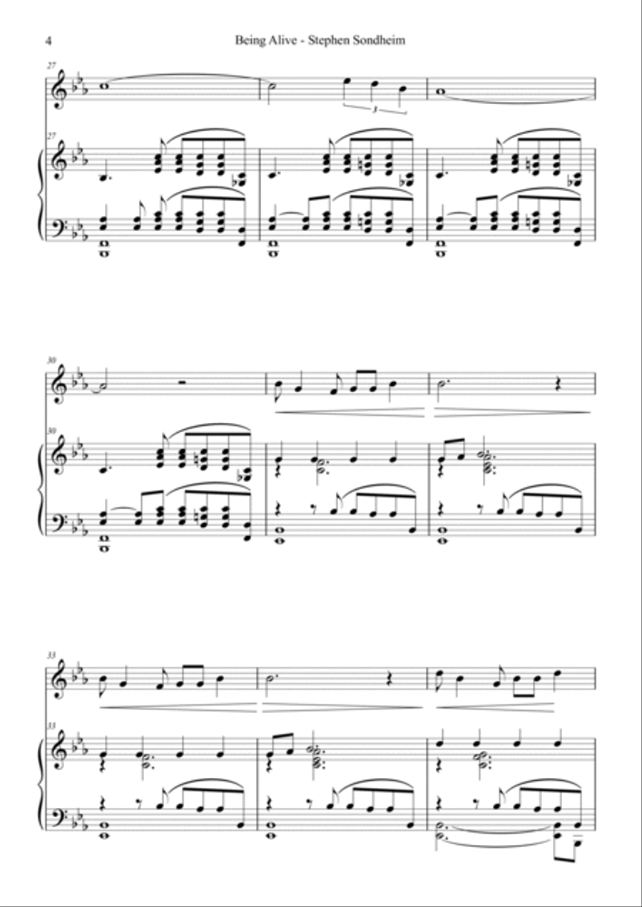 Being Alive Violin Solo scores gallery preview page 6