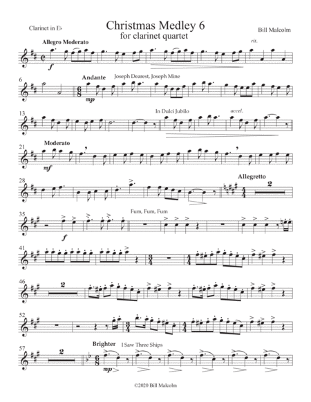 Christmas Medley 6 for clarinet quartet image number null