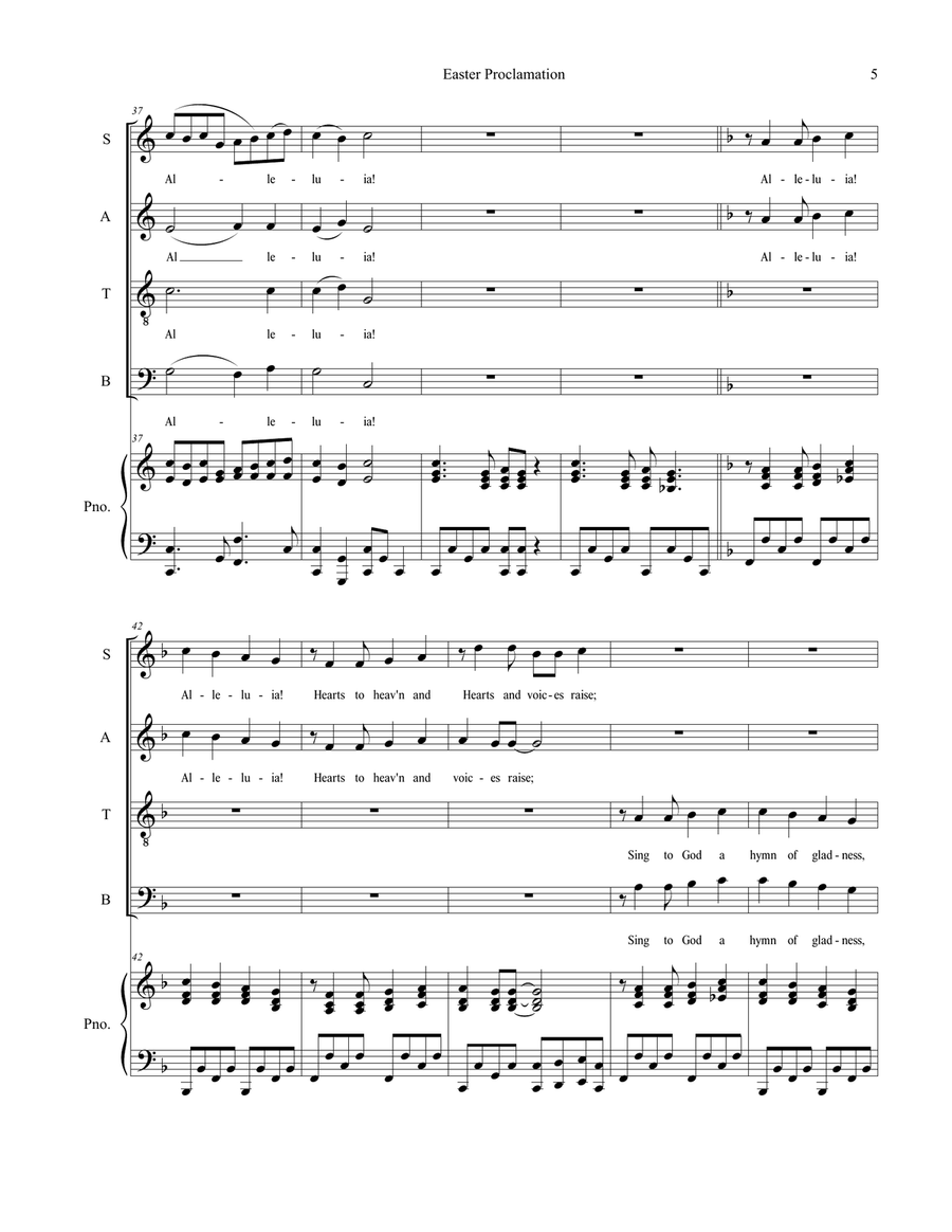 Easter Proclamation (The Risen Christ) (SATB) 4-Part scores gallery preview page 5