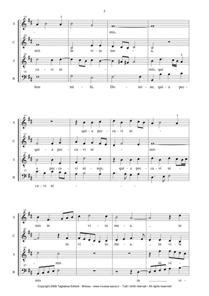 HEU MIHI - ANIMA TURBATA EST - Mottetto for SATB Chorus - Palestrina G.PL.