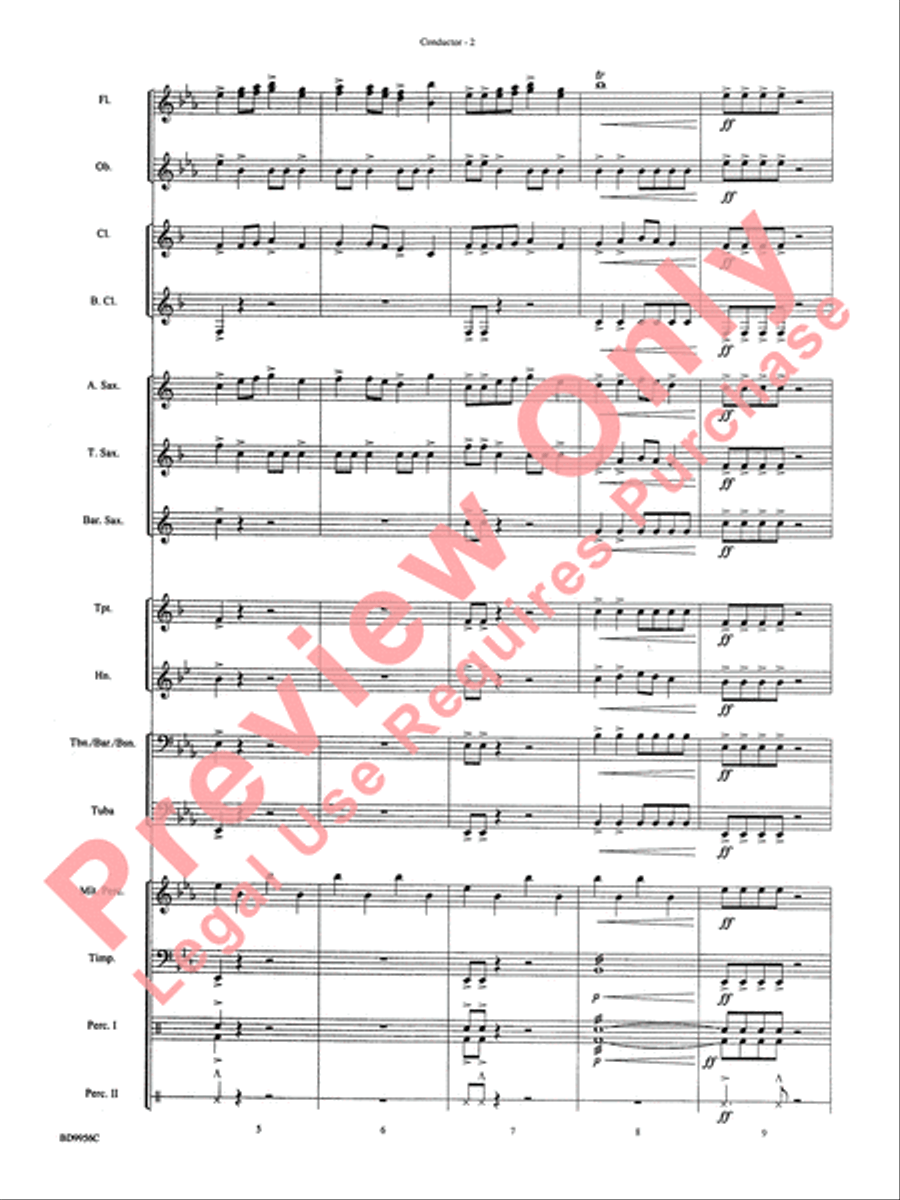 Drummer's Christmas Carol Concert Band scores gallery preview page 4
