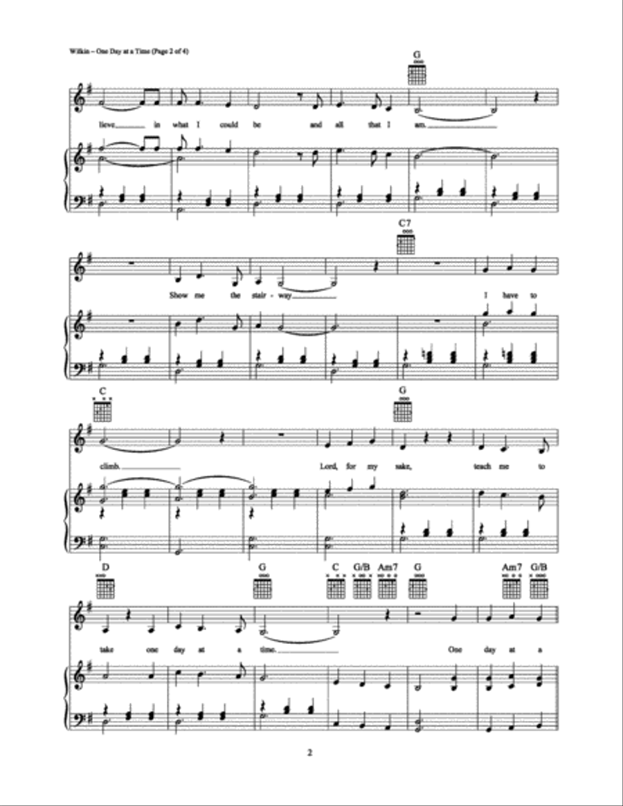 One Day at a Time Piano, Vocal, Guitar scores gallery preview page 2