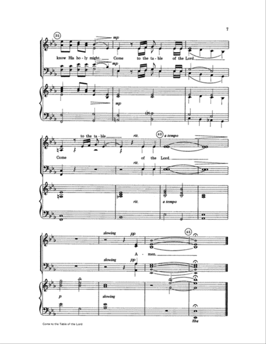 Come to the Table of the Lord Choir scores gallery preview page 7
