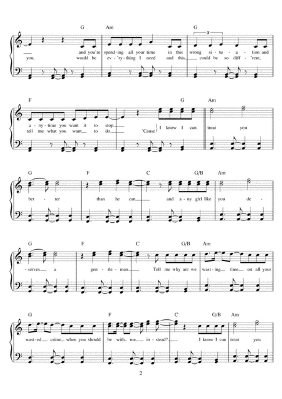 Treat You Better Treat You Better Easy Piano scores gallery preview page 2